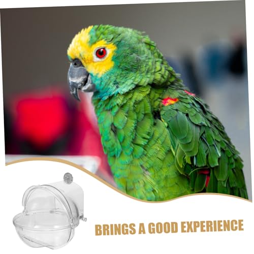 MUELODSIC Vogelbad für Käfig aus Stabilem Kunststoff Transparente Parakeet Badewanne Badebox für Wellensittiche Kanarienvögel und Kleine Papageien Einfach zu Reinigen Geeignet für Sommer von MUELODSIC