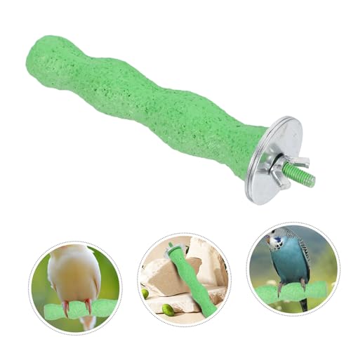 MUELODSIC Vogelkäfig Zubehör Sitzstange aus Naturharz Krallenschleifstange für Papageien und Sittiche Grün Einfache Installation Fördert Nagelpflege und Komfort von MUELODSIC