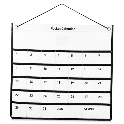 MUELODSIC Wandhängende Kalender-aufbewahrungstasche aus Hochwertigem Vliesstoff Kalender-organizer Platzsparend Vielseitig Einsetzbar für Büro Zuhause Klassenzimmer Einfache Montage von MUELODSIC