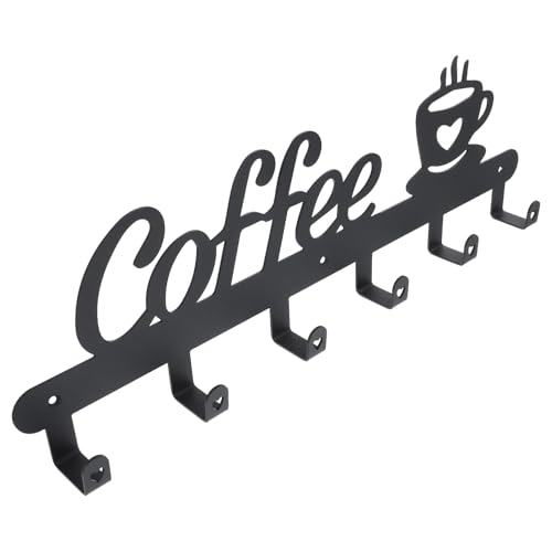 MUELODSIC Wandmontierter Kaffeetassenhalter aus Metall Stabiler Tassenständer mit Mehreren Haken zur Küchenaufbewahrung Platzsparender Organizer für Kaffee Becheraufhängung für Zuhause und MUELODSIC Wandmontierter Kaffeetassenhalter aus Metall Stabiler Tassenständer mit Mehreren Haken zur Küchenaufbewahrung Platzsparender Organizer für Kaffee Becheraufhängung für Zuhause und von MUELODSIC