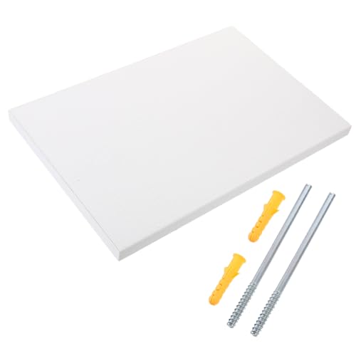 MUELODSIC Wandregal zum Aufhängen Robustes Rechteckiges Wandboard für Küche und Wohnzimmer Multifunktionales Schwebendes Regal in Warmweiß mit Hoher Tragkraft und Dekorativem Stauraum von MUELODSIC