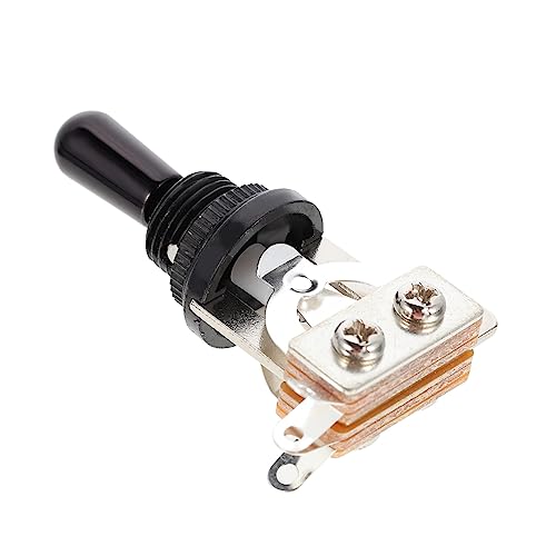 MUELODSIC Wege Gitarren Pickup Selector Schalter aus Metall Langlebiger Toggle Switch mit Schwarzer Kappe Einfacher Einbau für Gitarre Kompakt und Rostfrei Praktisches Ersatzteil für von MUELODSIC