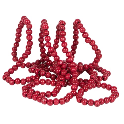 MUELODSIC Weiße Korallenrundperlen Kleine Lose DIY Schmuckperlen Rote Weihnachtsdeko für Christbaum Tür Fenster Handtasche von MUELODSIC