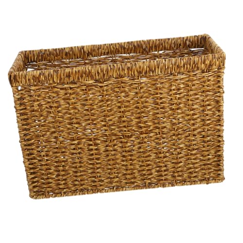 MUELODSIC Wendbarer Aufbewahrungskorb mit Henkel Handgeflochtenes Kunststoff rattan Multifunktionaler Organizer für Schreibtisch Wohnzimmer Schlafzimmer Praktischer Dekorationskorb MUELODSIC Wendbarer Aufbewahrungskorb mit Henkel Handgeflochtenes Kunststoff rattan Multifunktionaler Organizer für Schreibtisch Wohnzimmer Schlafzimmer Praktischer Dekorationskorb von MUELODSIC