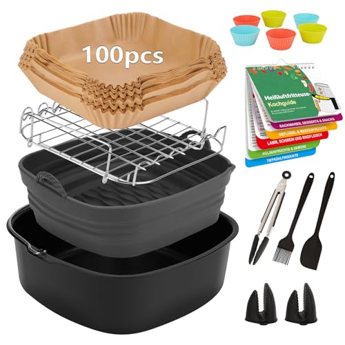 15-Teiliges Heißluftfritteuse Zubehör für COSORI Turboblaze 6L Airfryer 5,5L 6,2L, BPA-frei Airfryer Zubehör für COSORI 5.5L 6L 6.2L, Philips Airfryer 5000 serie XXL 7,2L 7,3L, Ninja, Tefal 15-Teiliges Heißluftfritteuse Zubehör für COSORI Turboblaze 6L Airfryer 5,5L 6,2L, BPA-frei Airfryer Zubehör für COSORI 5.5L 6L 6.2L, Philips Airfryer 5000 serie XXL 7,2L 7,3L, Ninja, Tefal von MUEZDUR