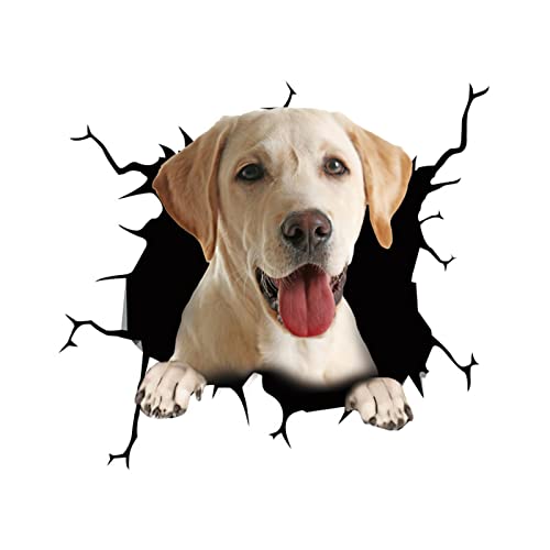 Lustige 3D-Welpen-Aufkleber für Haustiere, Hundekopf im Riss, Vinyl, Auto-Kratzer, Maskierung, Auto-Aufkleber, Fenster-Aufkleber-Dekoration von MUGBGGYUE