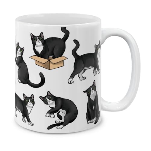 MUGBREW Keramik-Kaffeetasse mit Smoking-Katzenmotiv, 325 ml von MUGBREW