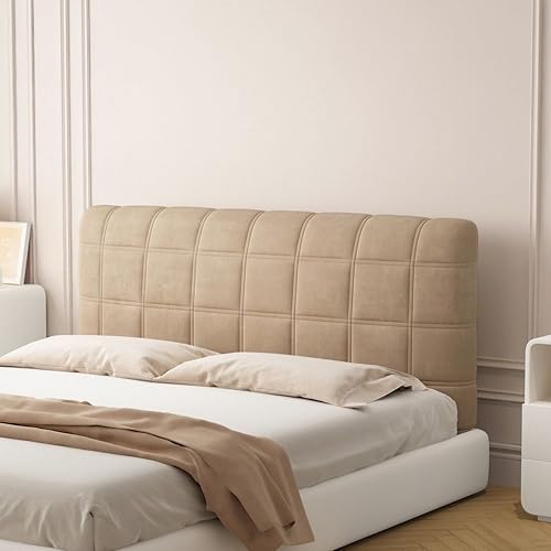 Bett Kopfteil Bezug Doppelbett/Einzelbett Bettkopfteil Hussen Kopfteilbezug Staubdicht Verdicken Samt Stoff Stepp Elastische All-Inclusive Staubhülle Husse Waschbar ( Color : C , Size : 220cm(86inch) von MUGGZZ