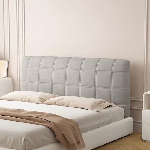 Bett Kopfteil Bezug Doppelbett/Einzelbett Bettkopfteil Hussen Kopfteilbezug Staubdicht Verdicken Samt Stoff Stepp Elastische All-Inclusive Staubhülle Husse Waschbar ( Color : E , Size : 160cm(63inch) von MUGGZZ