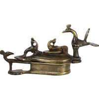 Vintage Pfau Geschnitzt Kum Tika Box Messing Metall Handgefertigt von MUGHALARTDAGGERS