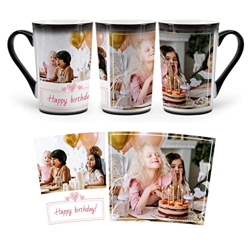 Benutzerdefinierte Tasse, personalisierte Farbwechsel-Tassen, mit 2 Bildern, Collage, magische Kaffeetasse von MUGKISS