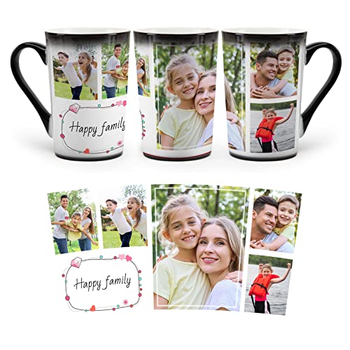 Benutzerdefinierte Tasse, personalisierte Farbwechsel-Tassen, mit 5 Bildern, Collage, magische Kaffeetasse mit Foto von MUGKISS