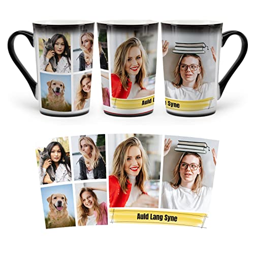 Benutzerdefinierte Tasse, personalisierte Farbwechsel-Tassen, mit 6 Bildern, Collage, magische Kaffeetasse mit Foto von MUGKISS