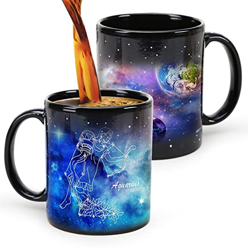 Einzigartige Kaffeebecher, Wassermann Geburtstagsgeschenke, Astrologie Constellation Cup 11oz, magische Tassen, lustige Januar Februar Geschenke von MUGKISS