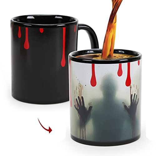 Halloween Becher, 11oz Walking Dead Hitzeempfindliche Tasse, Horror Ghost Walking Spooky Kaffeebecher, Geschenk für Weihnachten Geburtstag. von MUGKISS