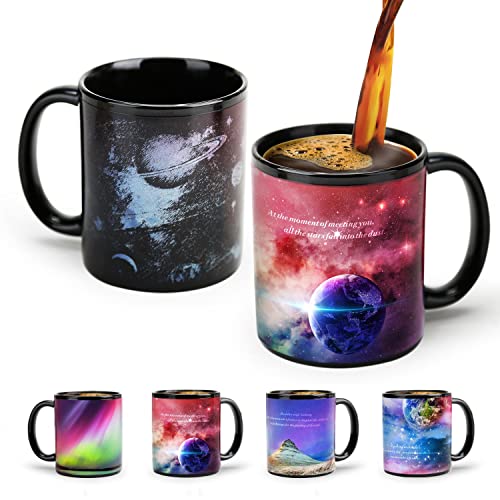 MUGKISS Wärmewechsel-Tasse, 325 ml, magische Tasse, Sternkreuz-Tassen mit Aufschrift "Meeting You,All Stars Fall Into the Dust", coole Tassen für Freunde, lustiger Spruch, Geburtstag, Wissenschaft, von MUGKISS