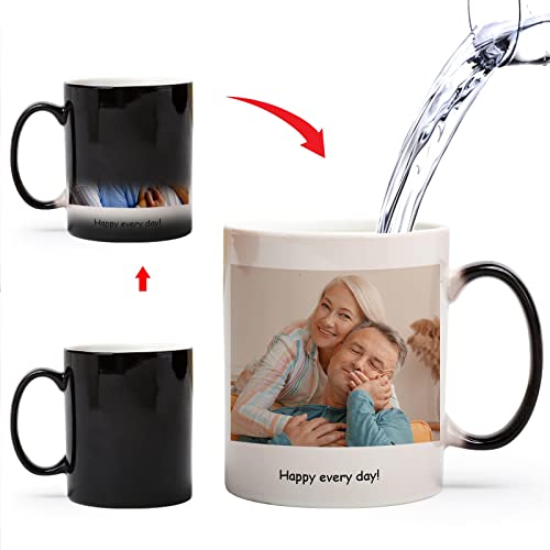Personalisierte Tasse mit Foto und Text, kundenspezifische Kaffeetassen 10oz, Hitze Farbe wechselnde Tasse ist ein lustiges Geschenk für Weihnachten von MUGKISS