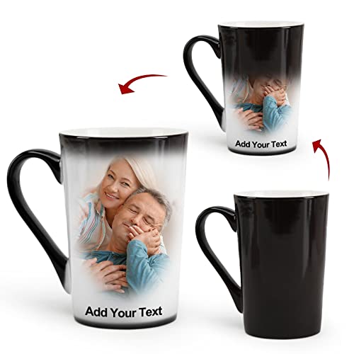 Personalisierte Tasse mit Foto und Text, kundenspezifische Kaffeetassen 12oz, kundenspezifische Hitze Farbe wechselnde Tasse ist ein lustiges Geschenk für Weihnachten, Kind, Liebhaber von MUGKISS