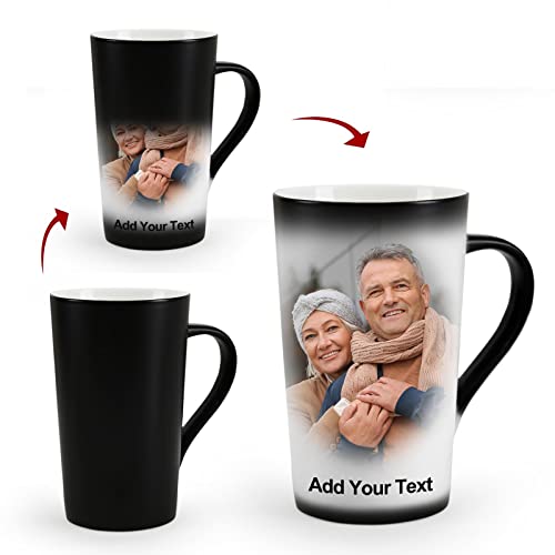 Personalisierte Tasse mit Foto und Text, kundenspezifische Kaffeetassen 16oz, kundenspezifische Hitze Farbe wechselnde Tasse ist ein lustiges Geschenk für Weihnachten, Halloween von MUGKISS