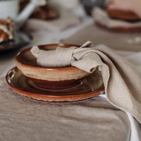 Vintage Style Speiseteller, Boho Geschirr, Handgemachte Steinzeug Platte 23 cm von MUGMUGCERAMICS