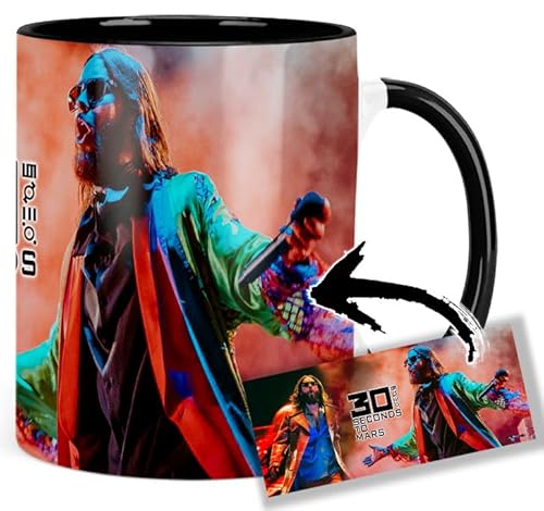 30 Seconds To Mars Jared Leto Tasse Innen & Henkel Schwarz Keramikbecher Mug von MUGSVILLE