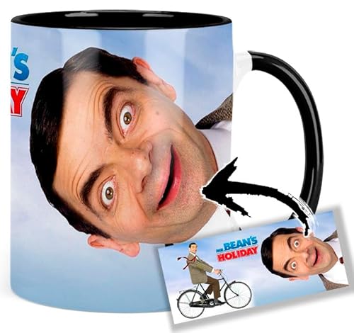 Mr. Bean's Holiday Rowan Tasse Innen & Henkel Schwarz Keramikbecher Mug Mr. Bean's Holiday Rowan Tasse Innen & Henkel Schwarz Keramikbecher Mug von MUGSVILLE