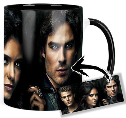 The Vampire Diaries Ian Somerhalder Paul Wesley Nina Dobrev C Tasse Innen & Henkel Schwarz Keramikbecher Mug von MUGSVILLE