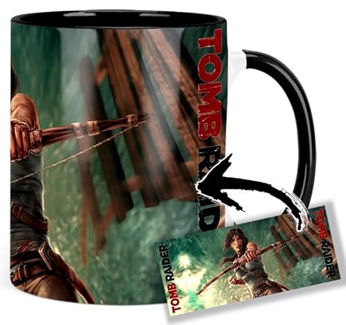 Tomb Raider Lara Croft Survivor Tasse Innen & Henkel Schwarz Keramikbecher Mug Tomb Raider Lara Croft Survivor Tasse Innen & Henkel Schwarz Keramikbecher Mug von MUGSVILLE