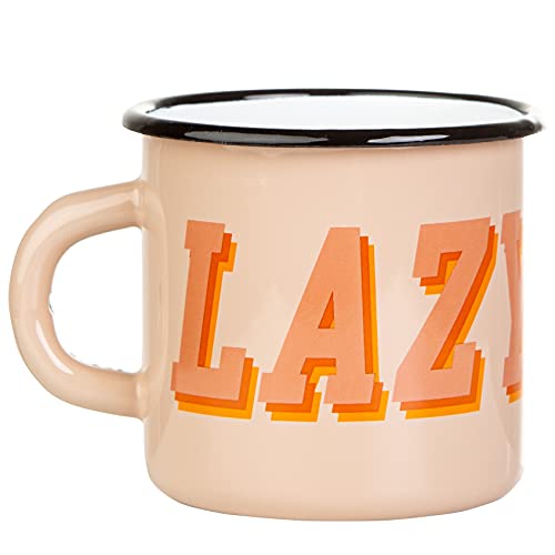 LAZY DAYS - Emaille Becher im Retro look - leicht und robust - von MUGSY.de - Inhalt: 330ml (Text) von MUGSY