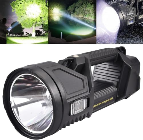 1000000 Lumens Waterproof Spot Lights Handheld Large Searchlight,Super Bright Spotlight Flashlight,Outdoor Solar Tactical Flashlight Rechargeable with 6 Modes for Camping,Emergency,Hunting (Large) von MUGUOY