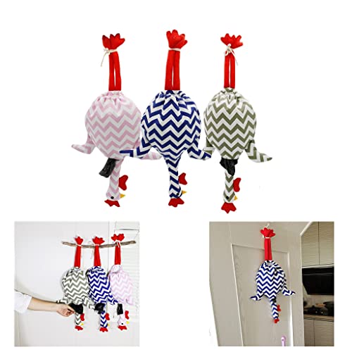 3Pcs Chicken Grocery Bag Holder, Cartoon Chicken Garbage Bag Dispenser Organizer,Creative Hanging Storage Pouch for Home Car Kitchen Camping. von MUGUOY