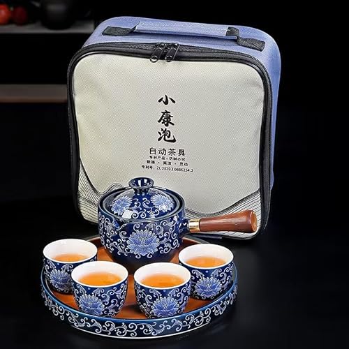 Axurhui Magic Teapot, Magic Teapot Cat, Ceramic Portable Travel Tea Set, 360 Rotation Tea Maker and Infuser, Semi Automatic Tea Set for Home Lazy Chinese Tea Set. (1 Set, T) von MUGUOY