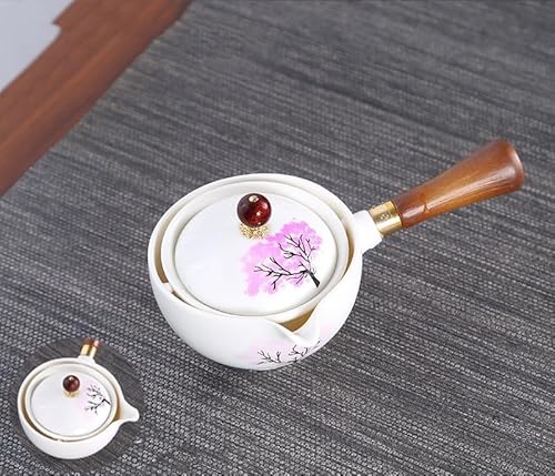 Axurhui Magic Teapot, Magic Teapot Cat, Ceramic Portable Travel Tea Set, 360 Rotation Tea Maker and Infuser, Semi Automatic Tea Set for Home Lazy Chinese Tea Set. (Single Teapot, F) von MUGUOY