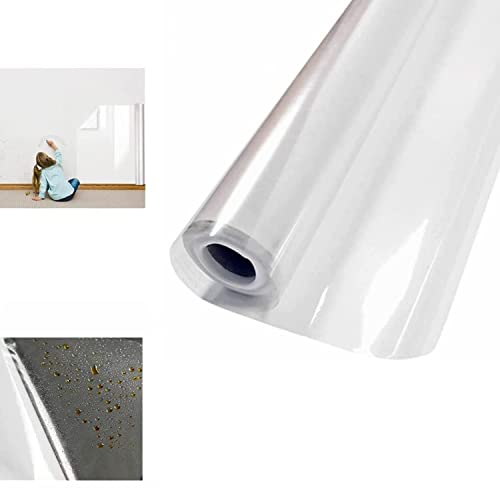 Electrostatic Absorption Wall Protective Film,Self-Adhesive Removable Clear Wall Protector,Oil Proof Waterproof Kitchen Furniture Sticker,No Glue Easy to Clean Wallpaper. (17.7 * 393.7 inch) von MUGUOY