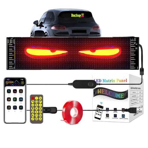 MUGUOY Colorful Eye Lamp Soft Screen for Car Windows,DIY Dynamic LED Smart Panel Store Signs,Programmable APP Control Waterproof Animation Message Scrolling Boards for Cars, Shop, Bar MUGUOY Colorful Eye Lamp Soft Screen for Car Windows,DIY Dynamic LED Smart Panel Store Signs,Programmable APP Control Waterproof Animation Message Scrolling Boards for Cars, Shop, Bar von MUGUOY