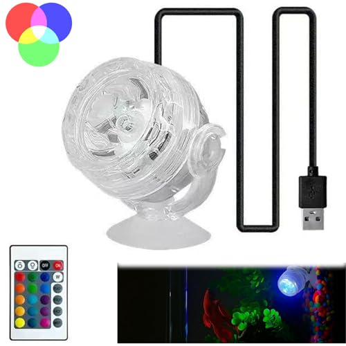 Submersible RGB LED Aquarium Spotlight, 180 Degree Rotation Fish Tank LED Spot Light, Underwater Light for Fish Tank Landscape with Remote Control,IP68 Waterproof for Pond Water Garden Submersible RGB LED Aquarium Spotlight, 180 Degree Rotation Fish Tank LED Spot Light, Underwater Light for Fish Tank Landscape with Remote Control,IP68 Waterproof for Pond Water Garden von MUGUOY