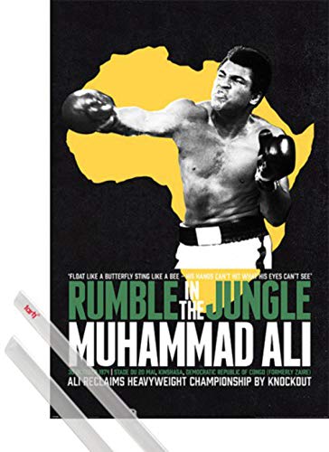 MUHAMMAD ALI Plakat | Bild (91x61 cm) Rumble In The Jungle + EIN Paar Posterleisten, Transparent von MUHAMMAD ALI