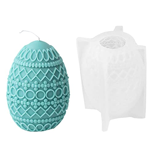 Ostern Silikonform 3D Ostereier Silikonform | Florale 3D Ostern Kerzenform | Ostern Kerzenformen Seifenform Ei Silikon Backform Blume Ostereiform Für DIY Tortendeko, Seife, Kerzen, Schokolade von MUHANI