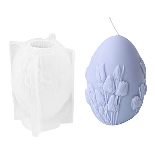 Ostern Silikonform 3D Ostereier Silikonform | Florale 3D Ostern Kerzenform | Ostern Kerzenformen Seifenform Ei Silikon Backform Blume Ostereiform Für DIY Tortendeko, Seife, Kerzen, Schokolade von MUHANI