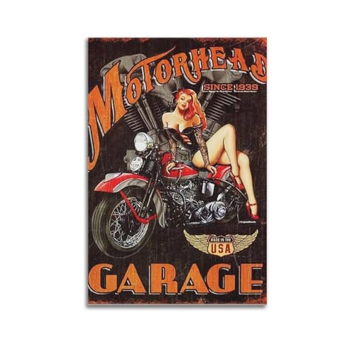 MUHDENG Motorhead Garagen-Poster, Raumdekoration, künstlerisches Poster für Schlafzimmer, Wohnzimmer, Wände, ästhetisches Poster, 50 x 75 cm, ungerahmter Stil MUHDENG Motorhead Garagen-Poster, Raumdekoration, künstlerisches Poster für Schlafzimmer, Wohnzimmer, Wände, ästhetisches Poster, 50 x 75 cm, ungerahmter Stil von MUHDENG