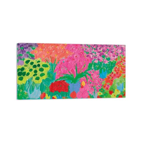 MUHJDYC Walasse Ting Poster-Berühmte Leinwandbilder Reproduktion-Kunstdruck Wandbilder Wohnzimmer Moderne Bild(Garten) 50x95cm Umwickelte Leinwand von MUHJDYC