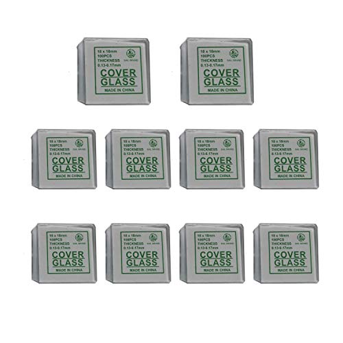 1000 Stück Glasabdeckungen für Mikroskop-Dias 18x18mm Abdeckung Glasschalen inkl. 10 Boxen x 100 Stück/Box 1000 Stück Glasabdeckungen für Mikroskop-Dias 18x18mm Abdeckung Glasschalen inkl. 10 Boxen x 100 Stück/Box von MUHWA
