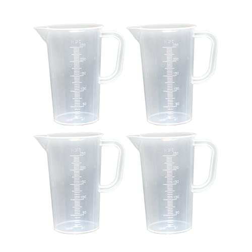 4 Stück 0,25 l Kunststoffbecher mit Griffen, Messbecher, 250 ml Kunststoff-Messbecher 4 Stück 0,25 l Kunststoffbecher mit Griffen, Messbecher, 250 ml Kunststoff-Messbecher von MUHWA