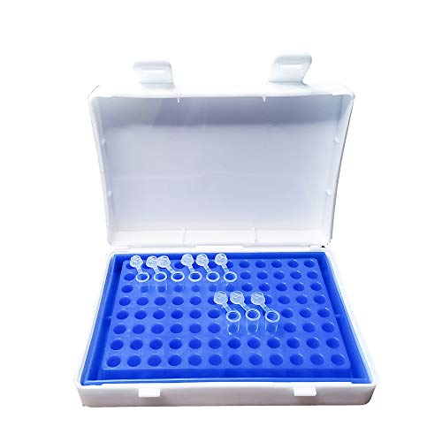 96 Wells PCR Plate Carrying Box PCR Tube Rack für 0,2 ml Micro-Tubes, 8 x 12 Array (blau) von MUHWA