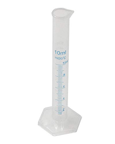 Kunststoff-Messzylinder 2-seitig Markieren von blauen und angehobenen Teilungslinien (10ml) von MUHWA