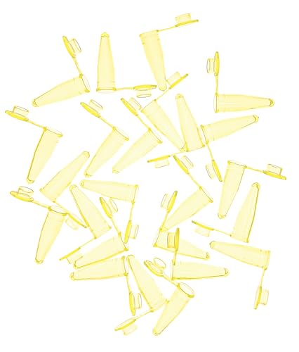 MUHWA 1000 Stück gelbe PCR-Röhrchen mit flacher Kappe, 0,2 ml Mikroröhrchen, PCR-Reaktionsröhrchen von MUHWA
