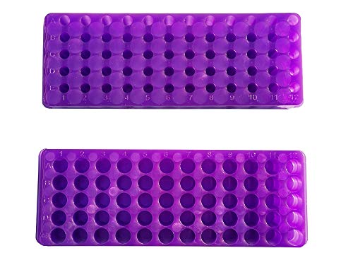 MUHWA 2 Stück 1,5 ml Tube Rack 0,5 ml Mikrotube Rack 2 ml 60 Mulden Tube Halter Laborbedarf sortierte Farbe Lila MUHWA 2 Stück 1,5 ml Tube Rack 0,5 ml Mikrotube Rack 2 ml 60 Mulden Tube Halter Laborbedarf sortierte Farbe Lila von MUHWA