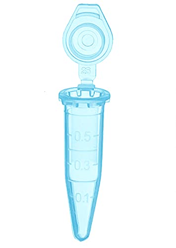 MUHWA 1000 Stück Polypropylen-Mikrozentrifugenröhrchen mit Schnappverschluss, 0,5 ml Fassungsvermögen Mikrotuben (blau) MUHWA 1000 Stück Polypropylen-Mikrozentrifugenröhrchen mit Schnappverschluss, 0,5 ml Fassungsvermögen Mikrotuben (blau) von MUHWA
