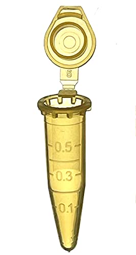 MUHWA 1000 Stück Polypropylen-Mikrozentrifugenröhrchen mit Schnappverschluss, 0,5 ml Fassungsvermögen Mikrotuben (gelb) von MUHWA