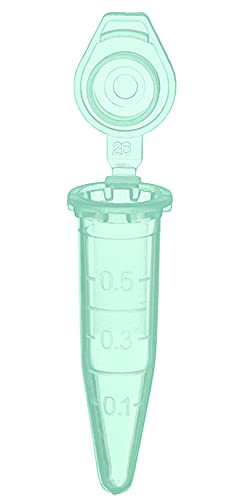 MUHWA 1000 Stück Polypropylen-Mikrozentrifugenröhrchen mit Schnappverschluss, 0,5 ml Fassungsvermögen Mikrotuben (grün) MUHWA 1000 Stück Polypropylen-Mikrozentrifugenröhrchen mit Schnappverschluss, 0,5 ml Fassungsvermögen Mikrotuben (grün) von MUHWA